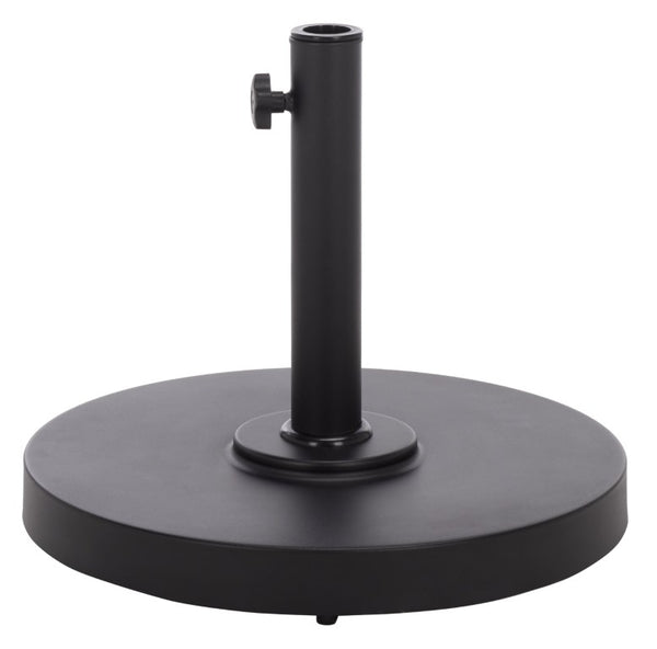 Safavieh Valance Round Concrete Umbrella Base Matte Industrial Outdoor Patio Stand Black PAT8993A