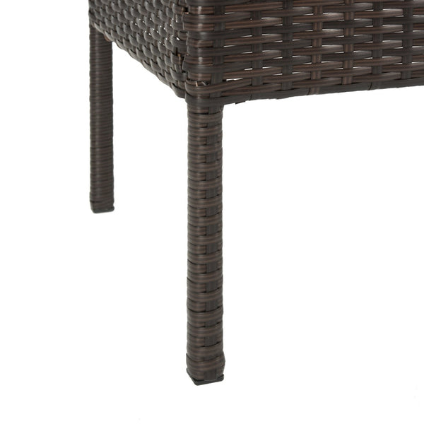 Safavieh MATTIA 4-Piece Outdoor Lounge Set – Durable Brown Rattan & Beige Cushions for Stylish Relaxation PAT9001A