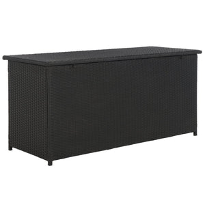 Safavieh COSIMA Outdoor Cushion Box – Sleek Black Storage Chest for Cushions & Poolside Linens, Durable Design PAT9002A