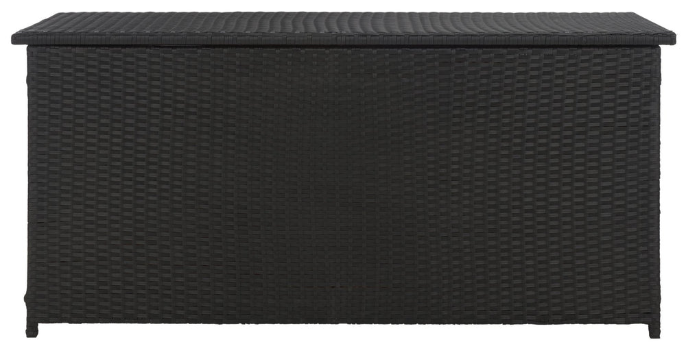 Safavieh COSIMA Outdoor Cushion Box – Sleek Black Storage Chest for Cushions & Poolside Linens, Durable Design PAT9002A