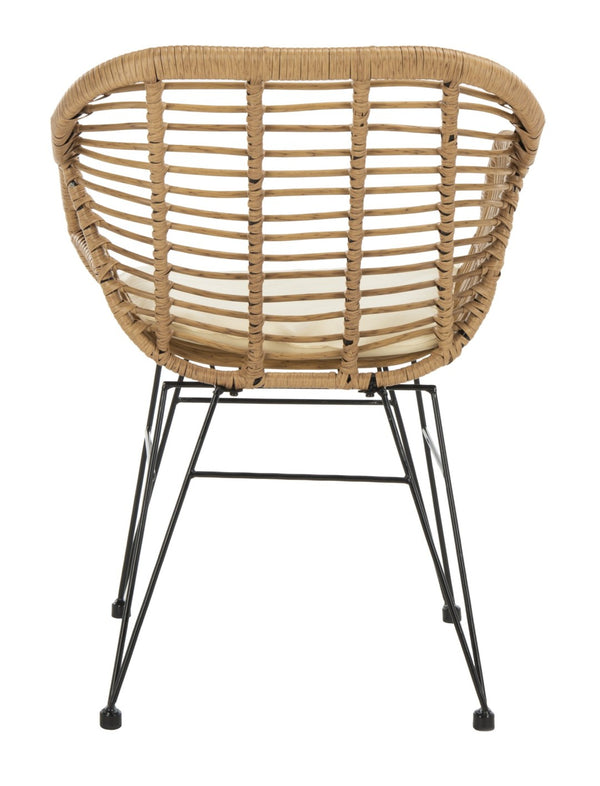 Safavieh ALTON 3-Piece Lounge Set - Stylish Rattan & Steel Outdoor Furniture for Comfort & Versatile Use Brown / White PAT9004A