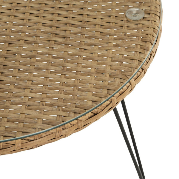 Safavieh ALTON 3-Piece Lounge Set - Stylish Rattan & Steel Outdoor Furniture for Comfort & Versatile Use Brown / Beige PAT9004C