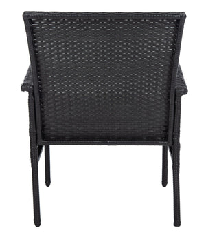Safavieh MOORE 3-Piece Lounge Set for Cozy Outdoor Gatherings – Weather-Resistant, Modern Design & Comfort Black / Beige PAT9009A