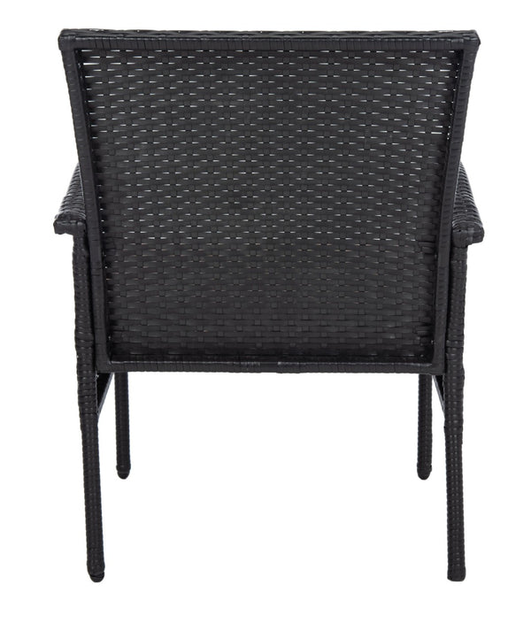 Safavieh MOORE 3-Piece Lounge Set for Cozy Outdoor Gatherings – Weather-Resistant, Modern Design & Comfort Black / Beige PAT9009A
