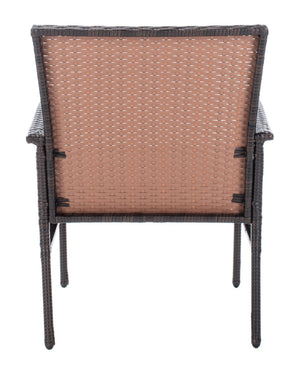 Safavieh MOORE 3-Piece Lounge Set for Cozy Outdoor Gatherings – Weather-Resistant, Modern Design & Comfort Brown / Beige PAT9009B