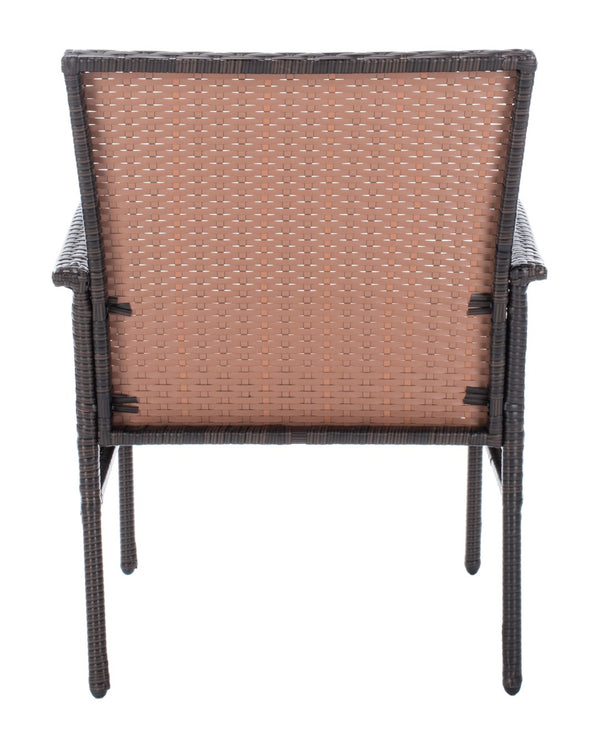 Safavieh MOORE 3-Piece Lounge Set for Cozy Outdoor Gatherings – Weather-Resistant, Modern Design & Comfort Brown / Beige PAT9009B