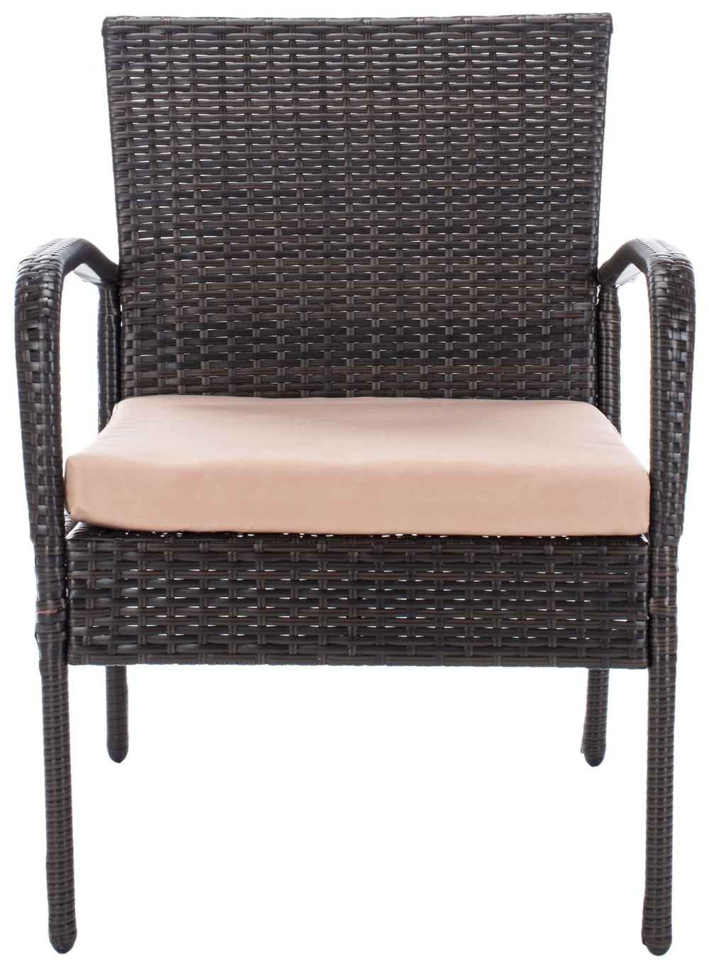 Safavieh MOORE 3-Piece Lounge Set for Cozy Outdoor Gatherings – Weather-Resistant, Modern Design & Comfort Brown / Beige PAT9009B