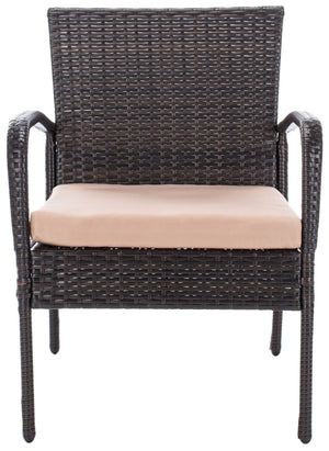 Safavieh MOORE 3-Piece Lounge Set for Cozy Outdoor Gatherings – Weather-Resistant, Modern Design & Comfort Brown / Beige PAT9009B