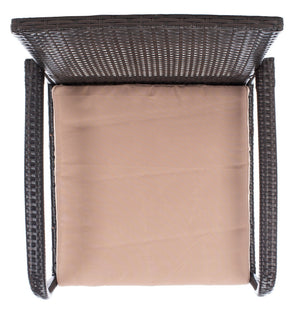 Safavieh MOORE 3-Piece Lounge Set for Cozy Outdoor Gatherings – Weather-Resistant, Modern Design & Comfort Brown / Beige PAT9009B