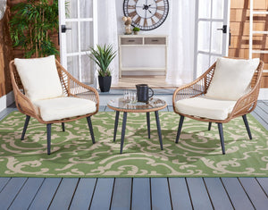 Safavieh WARLEN 3-Piece Lounger Set - Natural Woven Rattan with Beige Cushions for Stylish Outdoor Relaxation PAT9016A
