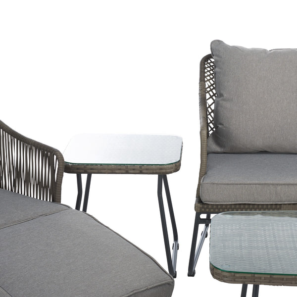 Safavieh Lonra 7 Pc Lounger Set Grey/Grey PAT9019B-2BX