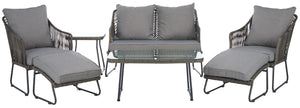 Safavieh Lonra 7 Pc Lounger Set Grey/Grey PAT9019B-2BX