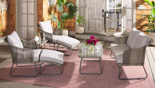 Safavieh Lonra 7 Pc Lounger Set Grey/Grey PAT9019B-2BX