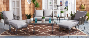 Safavieh Lonra 7 Pc Lounger Set Grey/Grey PAT9019B-2BX