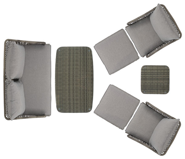 Safavieh Lonra 7 Pc Lounger Set Grey/Grey PAT9019B-2BX