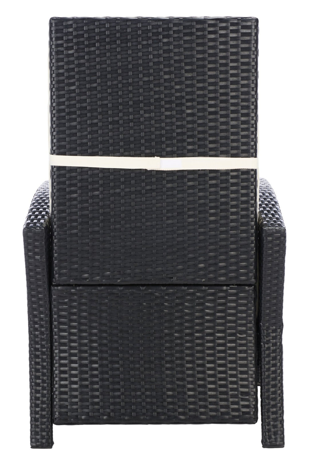 Safavieh HERDLA Recliner Chair – Stylish Black Rattan with Beige Cushions for Luxury Outdoor Comfort & Relaxation PAT9021A