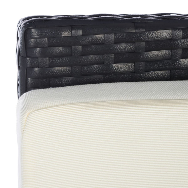 Safavieh HERDLA Recliner Chair – Stylish Black Rattan with Beige Cushions for Luxury Outdoor Comfort & Relaxation PAT9021A
