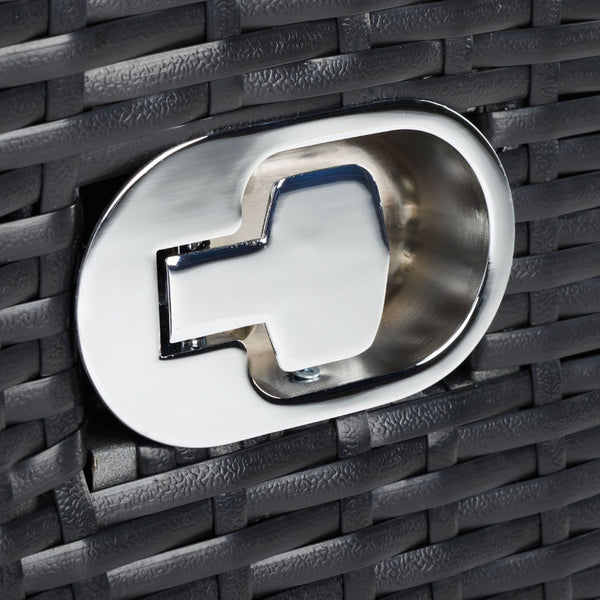 Safavieh HERDLA Recliner Chair – Stylish Black Rattan with Beige Cushions for Luxury Outdoor Comfort & Relaxation PAT9021A