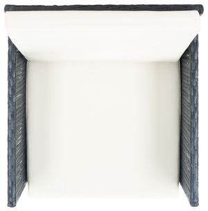 Safavieh DRANDA 5-Piece Outdoor Dining Set - Chic Black Rattan & Plush Beige Cushions for Patio Comfort PAT9023A