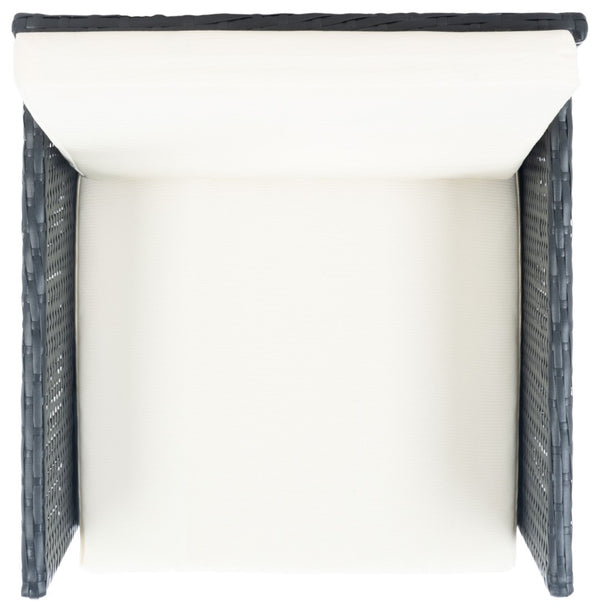 Safavieh DRANDA 5-Piece Outdoor Dining Set - Chic Black Rattan & Plush Beige Cushions for Patio Comfort PAT9023A