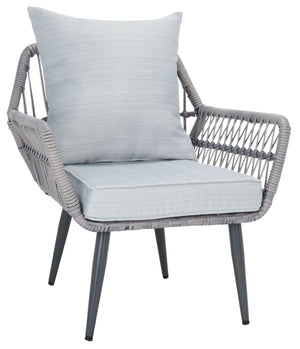Safavieh ELSBETH 4-Piece Outdoor Living Set - Chic Weather-Resistant Patio Furniture for Stylish Gatherings Grey PAT9029B