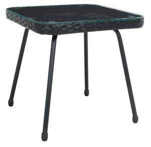 Safavieh LONDYN 3-Piece Lounge Set for Relaxed Outdoor Living with Sculptural Armchairs and Accent Table Black / Grey PAT9031A