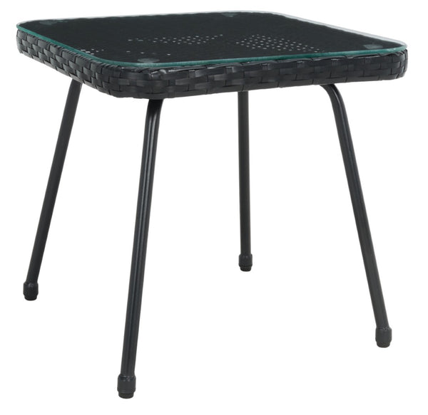 Safavieh LONDYN 3-Piece Lounge Set for Relaxed Outdoor Living with Sculptural Armchairs and Accent Table Black / Grey PAT9031A