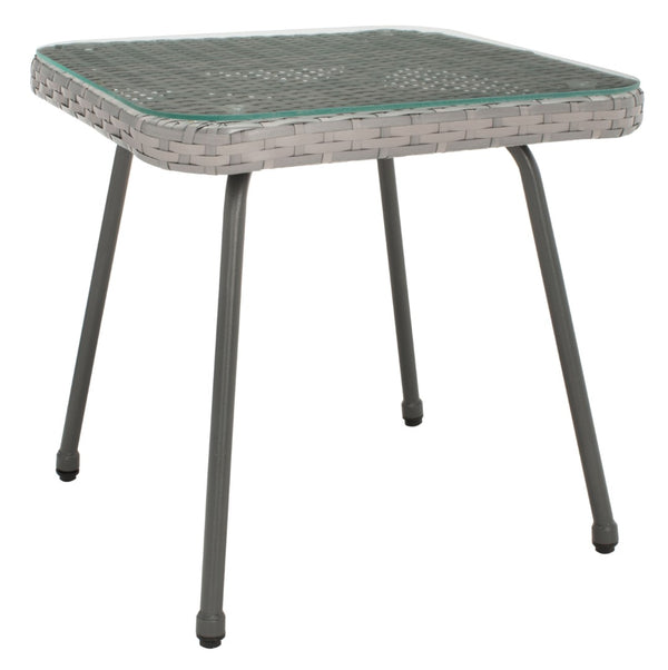 Safavieh LONDYN 3-Piece Lounge Set for Relaxed Outdoor Living with Sculptural Armchairs and Accent Table Grey PAT9031B