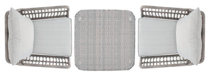 Safavieh LONDYN 3-Piece Lounge Set for Relaxed Outdoor Living with Sculptural Armchairs and Accent Table Grey PAT9031B