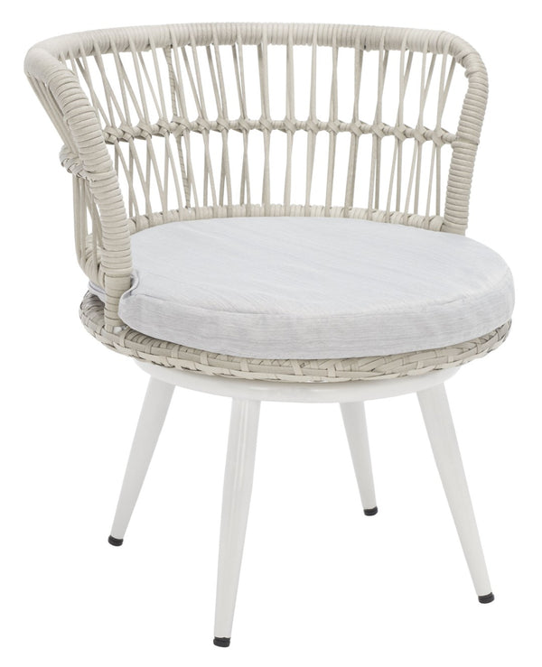 Safavieh KYOMI 3-Piece Outdoor Lounge Set – Grey Rope & Cushions for Stylish Patios, Balconies & Relaxation PAT9032B