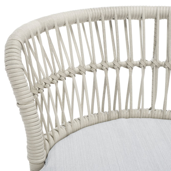 Safavieh KYOMI 3-Piece Outdoor Lounge Set – Grey Rope & Cushions for Stylish Patios, Balconies & Relaxation PAT9032B