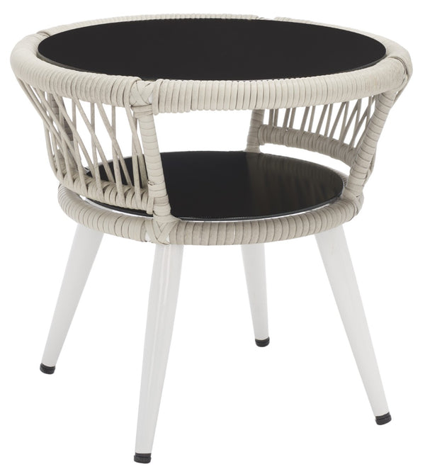 Safavieh KYOMI 3-Piece Outdoor Lounge Set – Grey Rope & Cushions for Stylish Patios, Balconies & Relaxation PAT9032B