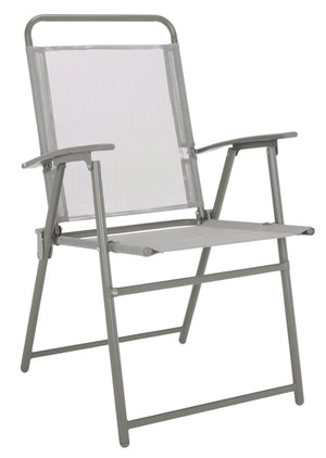 Safavieh LAURENTI Dining Set with Umbrella - Stylish Grey Outdoor Furniture for Relaxed Al Fresco Dining PAT9037A