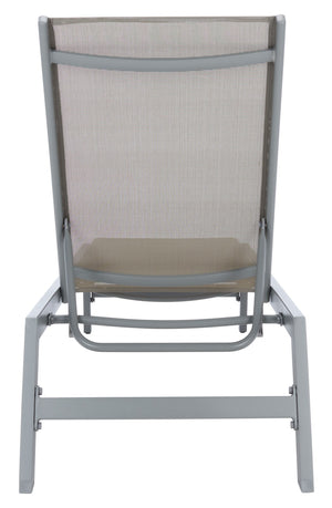 Safavieh FIONNE Sunlounger - Modern Minimalist Outdoor Lounger with Durable Design for Ultimate Relaxation Silver / Grey PAT9038B