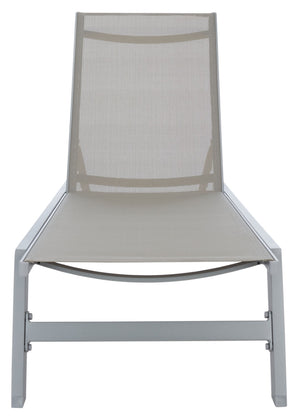 Safavieh FIONNE Sunlounger - Modern Minimalist Outdoor Lounger with Durable Design for Ultimate Relaxation Silver / Grey PAT9038B