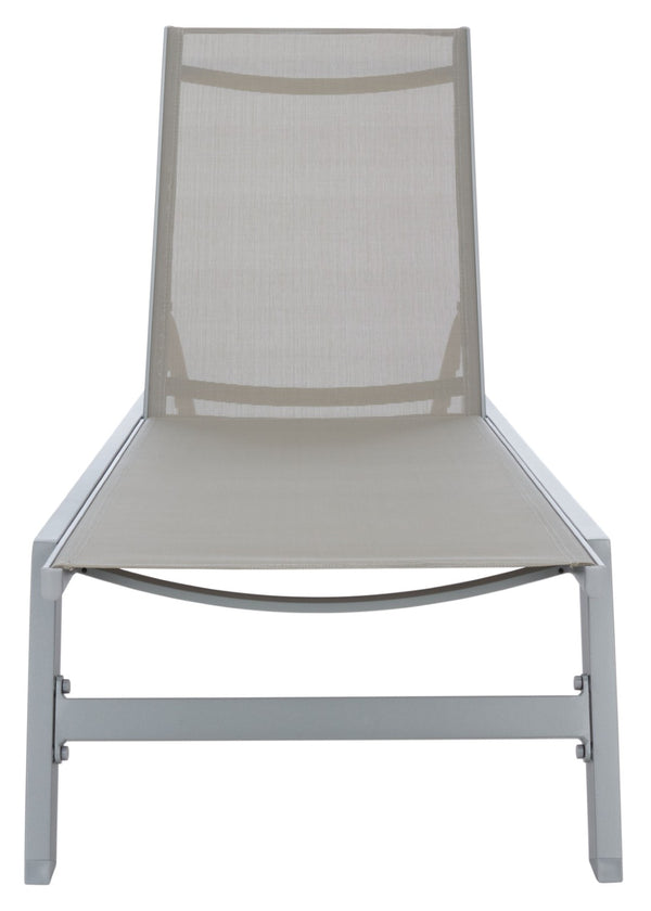 Safavieh FIONNE Sunlounger - Modern Minimalist Outdoor Lounger with Durable Design for Ultimate Relaxation Silver / Grey PAT9038B