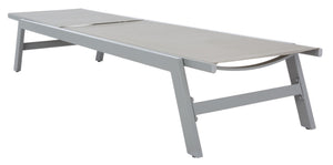 Safavieh FIONNE Sunlounger - Modern Minimalist Outdoor Lounger with Durable Design for Ultimate Relaxation Silver / Grey PAT9038B