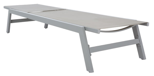 Safavieh FIONNE Sunlounger - Modern Minimalist Outdoor Lounger with Durable Design for Ultimate Relaxation Silver / Grey PAT9038B