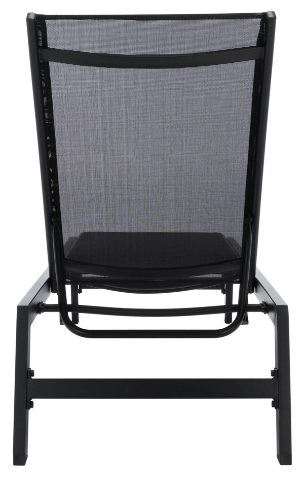 Safavieh FIONNE Sunlounger - Modern Minimalist Outdoor Lounger with Durable Design for Ultimate Relaxation Black PAT9038C
