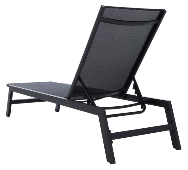 Safavieh FIONNE Sunlounger - Modern Minimalist Outdoor Lounger with Durable Design for Ultimate Relaxation Black PAT9038C