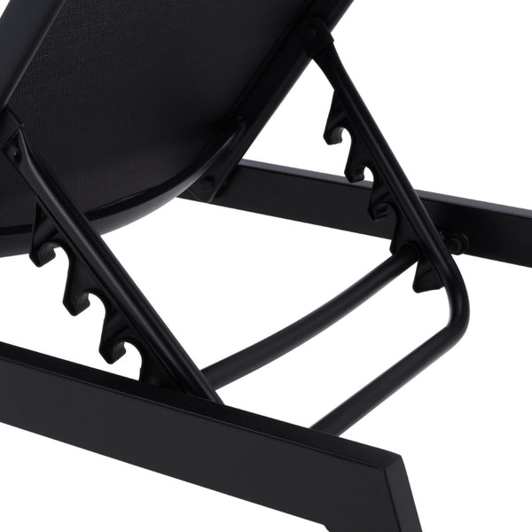 Safavieh FIONNE Sunlounger - Modern Minimalist Outdoor Lounger with Durable Design for Ultimate Relaxation Black PAT9038C