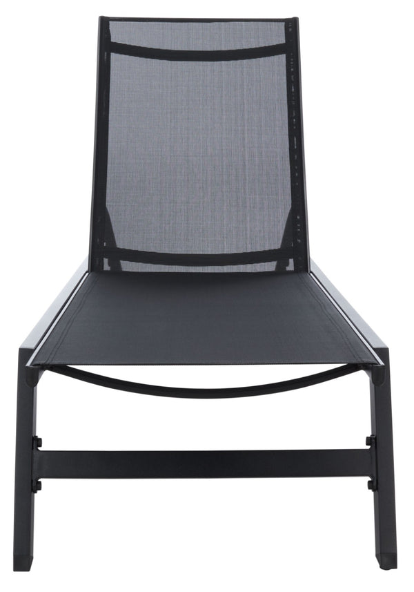 Safavieh FIONNE Sunlounger - Modern Minimalist Outdoor Lounger with Durable Design for Ultimate Relaxation Black PAT9038C