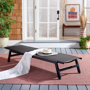Safavieh FIONNE Sunlounger - Modern Minimalist Outdoor Lounger with Durable Design for Ultimate Relaxation Black PAT9038C
