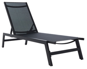 Safavieh FIONNE Sunlounger - Modern Minimalist Outdoor Lounger with Durable Design for Ultimate Relaxation Black PAT9038C