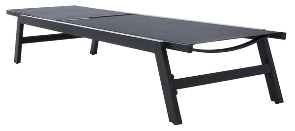 Safavieh FIONNE Sunlounger - Modern Minimalist Outdoor Lounger with Durable Design for Ultimate Relaxation Black PAT9038C