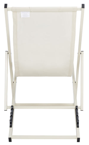 Safavieh CAMLIN Sling Chairs Set of 2 - Stylish Outdoor Loungers with Adjustable Positions and Built-In Headrest Beige / Beige PAT9039A-SET2
