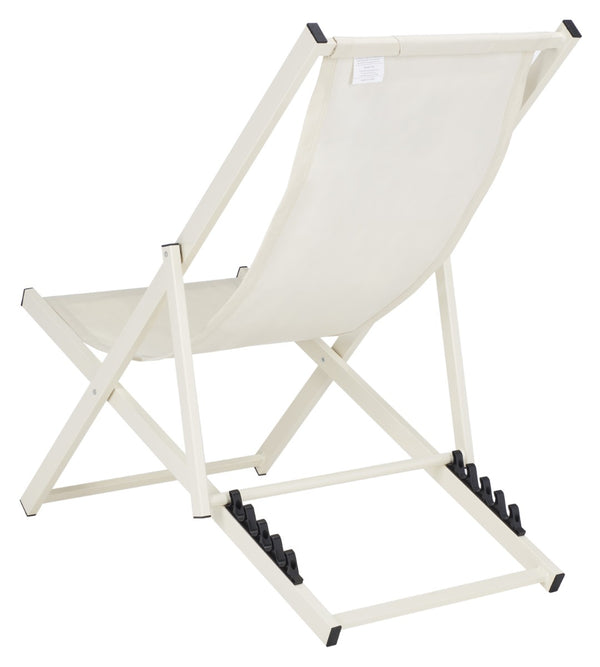 Safavieh CAMLIN Sling Chairs Set of 2 - Stylish Outdoor Loungers with Adjustable Positions and Built-In Headrest Beige / Beige PAT9039A-SET2