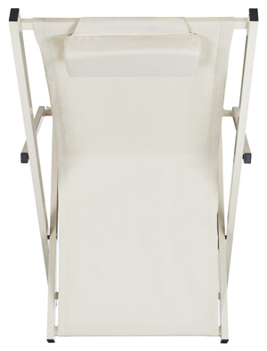Safavieh CAMLIN Sling Chairs Set of 2 - Stylish Outdoor Loungers with Adjustable Positions and Built-In Headrest Beige / Beige PAT9039A-SET2