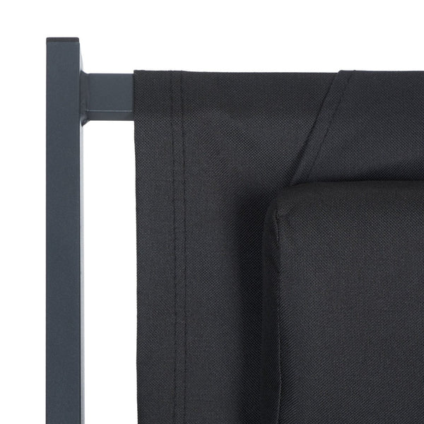 Safavieh CAMLIN Sling Chairs Set of 2 - Stylish Outdoor Loungers with Adjustable Positions and Built-In Headrest Black / Black PAT9039C-SET2