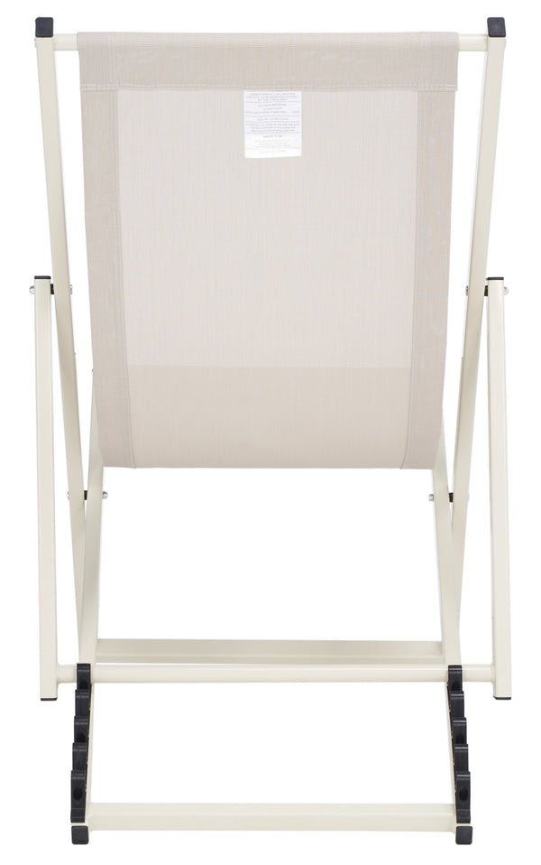 Safavieh BRESLIN Sling Chairs Set of Two – Adjustable, Weather-Resistant Design for Stylish Outdoor Comfort Beige / Beige PAT9040A-SET2